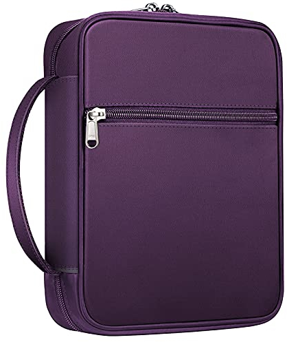 FINTIE Cover per Bibbia, Borsa Portatile per Bible, Leggera Custodia per Bibbia con Maniglia e Cerniera, Idea per Uomo Donna,