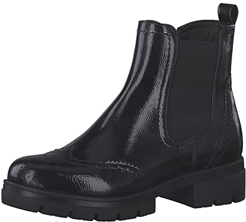 Tamaris Damen Stiefelette, Schwarz Black Patent, 40 EU