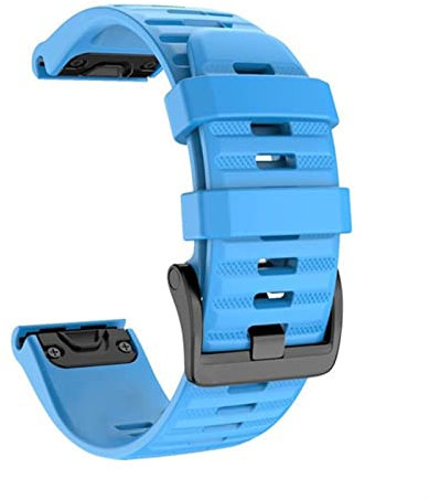 EEOM 20 22 26mm Quick Release EasyFit-Riemen für Garmin Fenix 7 7X 7s 6X 6 PRO Fenix 3 3HR Silikonband für Garmin Fenix 5X 5 5X. Plus Strap. (Color : Sky Blue, Size : 26MMFenix 6X 3 3HR)