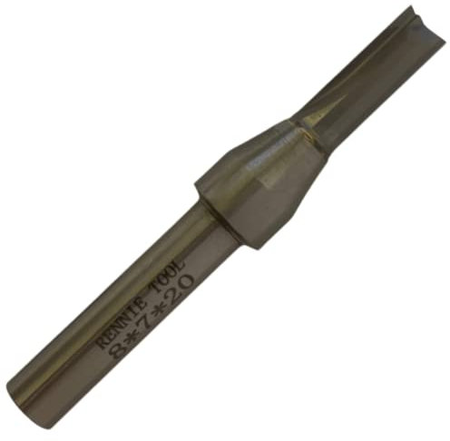 Rennie Tools - 7mm Cutting Diameter x 20mm Flute x 8mm Shank TCT Tipped 2 Flute Straight Router Cutter Bit Tungsten Carbide Tip
