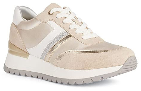 Geox D Desya, Zapatillas Mujer, Lt Gold Lt Taupe, 37 EU