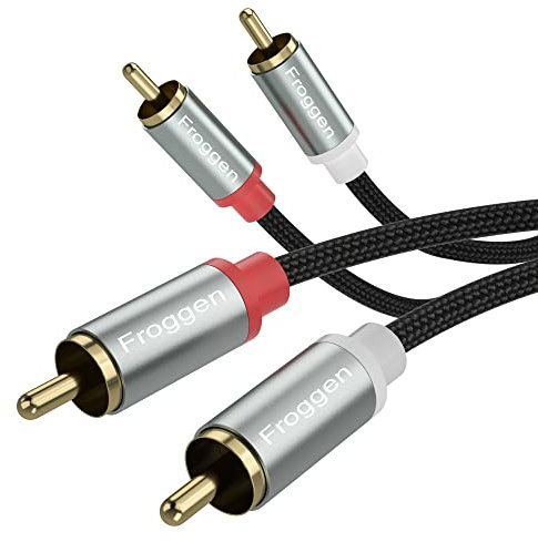 Cable RCA Audio 10,15 metros/33.3 pies, RCA Cinch 2x RCA Enchufe a 2x Enchufe RCA Conector Chapado en Oro para HiFi Estéreo Sonido, RCA Cable para Amplificador, Subwoofer del Home Cinema, Altavoz