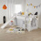 Homestyle4u Kinder Hochbett 90x200 Weiß Hochbett mit Lattenrost Bettgestell Holz Massiv Kiefer Kinderzimmer