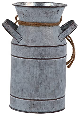 TOPBATHY 1 Pc Jarrón De La Vendimia Macetero De Metal para Casa De Campo Lata Shabby Chic Jarra De Leche Decoración De Cubo Francés Vintage Flor Olla Jarras Antiguas Planta Francia Hojalata