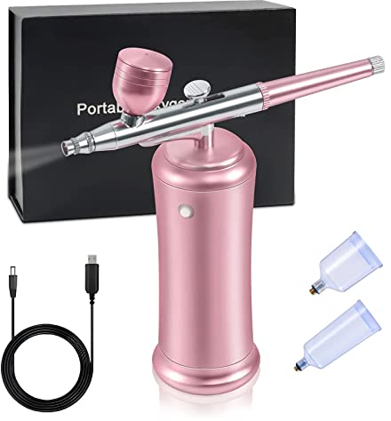 RoseFlower Kit aérographe Mini compresseur d'air portable sans fil Mini Air Brush Kit pour peinture, tatouage, nail art, mode, maquillage, décoration de gâteau, barber #rose