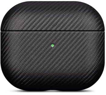 Haobobro [Karbonfaser Textur] AirPods 3 Hülle Case - Handgefertigt AirPods 3. Generation Hülle Cover - Stoßdämpfende Schutzhülle mit Premium Finish - AirPods 3 Schwarz Tasche
