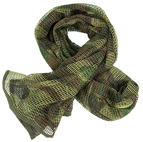 HYOUT Taktischer Militär-Halstuch, Wald-Camouflage-Schal Sniper Veil Desert Shemagh für Wargame Outdoor-Sport, Woodland Camo (doppelseitiger Druck)…