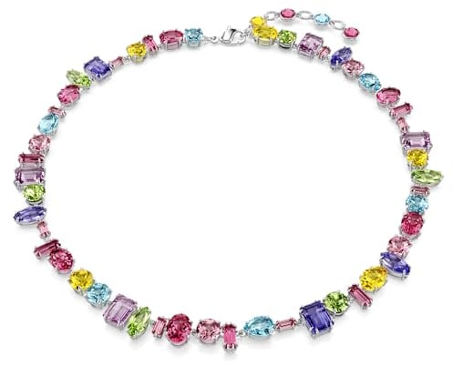 Swarovski Gema Halskette, Rhodinierte Damenhalskette mit Strahlenden Swarovski Kristallen