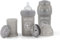 Twistshake 2x Anti-Kolik Babyflasche mit Milchpulverbehälter und Mixer - 180 ml | Langsam fließende, brustähnliche Brustwarze aus Silikon | BPA-freie | Geeignet für Neugeborene (0+) | Grau