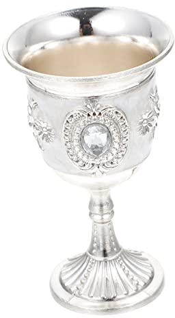OKUMEYR 1 Pc Verres à Pied Gobelets En Strass Coupe De Vin Rétro Coupe De Vin D'époque Calice De Vin Verre à Vin Gobelet à Bière Verre De Alliage D'étain Acier Inoxydable Banquet