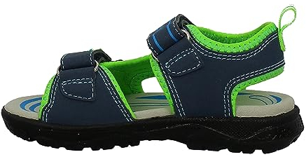 Lurchi Jungen 74l1303002 Sandale, Navy Neon Green, 29 EU Weit