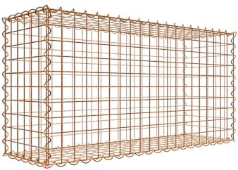 GABIONA Gabion rouillé 100 cm x 50 cm x 30 cm (L x H x P), maille 5 cm x 5 cm, spirale