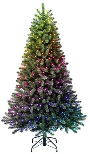 Twinkly Lichterbaum, 1,80 m, Künstlicher Weihnachtsbaum mit Kartierbaren LEDs, Tannenbaum mit 435 RGB-LEDs, Kompatibel mit Alexa und Google Home, Weihnachtsdekoration mit App-Steuerung, Grün