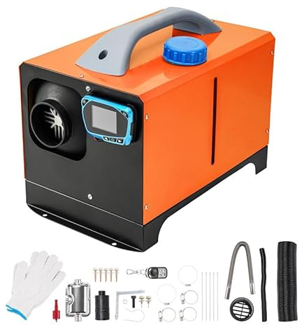 Standheizung Diesel, 12V 8KW Dieselheizung Diesel Lufterhitzer Einteilig, Luft Dieselheizung mit Schalldämpfer LCD Hochwertiges, Luftheizung Standheizung für Wohnmobil, Garage, LKW, Boot, Rot