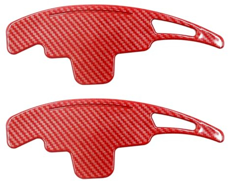 Alnicov 1Pair Steering Wheel Paddle Shifter Extension Aluminum-Alloy Shift Paddle - Red