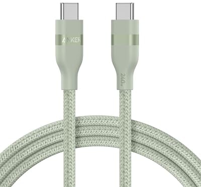 Anker Nano USB C Cable, 240W 6 ft Flexible Multi-Color Braided Cord, Fast Charging Type C Charger for iPhone 16/16 Pro/16 Plus/16 Pro Max, MacBook Pro, iPad Pro, Galaxy S24, and More(Green)