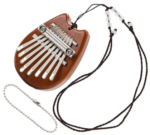 DWFEYOI Piano à Pouce Kalimba, Piano à Doigt en Bois Massif, mini piano à pouce portable à 8 touches, instrument de musique cadeau pour enfants et adultes avec corde suspendue et corde de bracelet