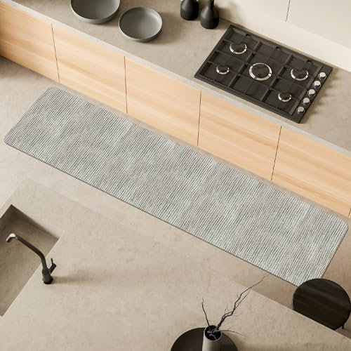 Comart - Tappeto Cucina Nancy - Antiscivolo - Lavabile in Lavatrice - Moderna Passatoia in Ciniglia - Runner per Corridoio e Cucina - Morbido e Resistente - Made in Italy - Perla - 50x230 cm