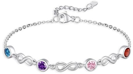 Tusuzik Silber Armband Damen 925 Unendlichkeitszeichen Armband Schmuck Kleine Geschenke für Frauen Frau Freundin Mama