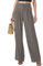 Joligiao Pantalon Cargo pour Femmes Pantalon Jambe Droite Palazzo Pantalon Taille Haute Pantalon Fluide Pantalon Ample Décontracté Chic et Elegant Pantalon Plissé avec Poches Casual(Café,L)