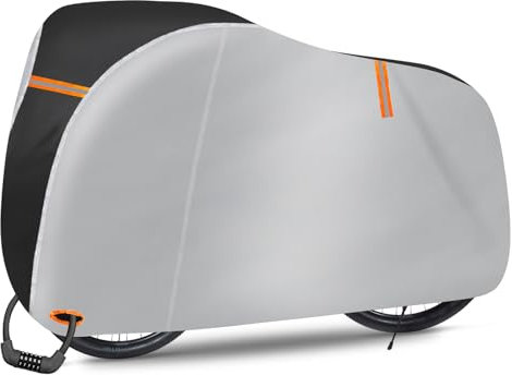 Fahrradabdeckung Wasserdichte - 210D Oxford-Gewebe Hochwertige Regenfeste Fahrradabdeckung - 200 x 110 x 70 CM, Robuste Fahrrad Plane mit Aufbewahrungsbeutel, Ideal für Outdoor-Schutz