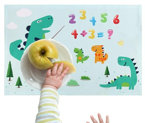 Schreibtischunterlage, Schreibtischunterlage - Lustige Weltraum-Dinosaurier-Weltkarte-Tischdecke, saugfähige Schreibtischunterlage für Schüler, Schreibtischunterlage für Kinder
