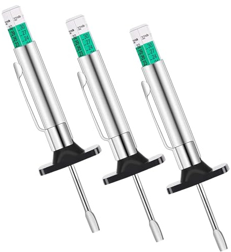 Tyre Tread Depth Gauge UK, 3 Pcs Color Coded Smart Precise Measurement Tool, for Cars, Trucks, Motorcycles - Range 0-25mm
