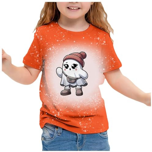 Fledermaus Kostüm Kinder Kostüme Halloween Kurzarmbluse Damen Geist Schläger Bedruckt T-Shirt Klassische Passform Blusentop Kurzarm Rundhal Tshirt ohne Kapuze Kawaii Teenager Mädchen