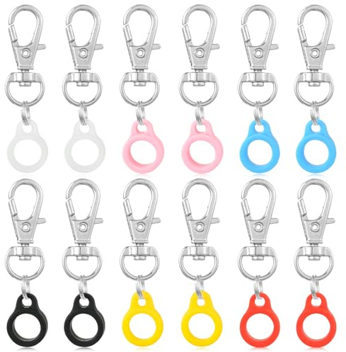 WEWAYSMILE 12 Stück Einziehbarer Stifthalter Mit Silikon SchlüSselband Clip Verstellbares Ausweishalter ZubehöR Für Lanyard Abzeichenhalter Clip Stift Konverter Abzeichenhalter Zubehör(6 Farben)