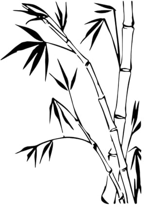 Autocollants muraux en vinyle à motif de plantes de bambou pour la maison, le salon, l'intérieur, les feuilles de bambou-S-29x42cm-Black