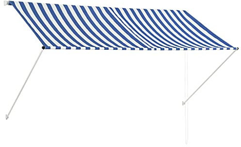 JUDYY Tenda da Sole Retrattile 250x150 cm Blu e Bianco,Anti UV,Tenda Sole Retrattile,Tende da Giardino-143748