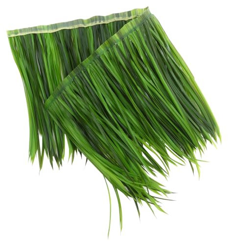 BESPORTBLE Gartendeko Für Draußen Strohfliesen Künstlich Dach Anlage Tiki-Stroh Sockelleiste Boho Gras Pavillon Thematisiert Miniatur Rasen Weidenkorb Im Freien Für Vogelscheuchenkostüm Green Sport