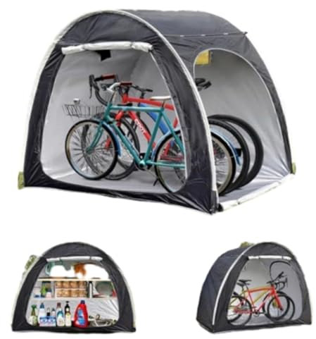 Fahrradaufbewahrung für den Außenbereich, 210 x 150 x 165 cm, Fahrradabdeckung zur Aufbewahrung im Freien, wasserdichter Fahrradschuppen für 3–4 Fahrräder, fahrradgarage 4 fahrräder,garagenzelt-Khaki