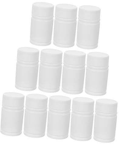 ERINGOGO 12 Stück Hdpe Pillenfläschchen 20 Ml Mit Schraubverschluss Auslaufsichere Leere Plastikflaschen Für Medikamente Und Kapseln Handliche Reise Tablettendosen