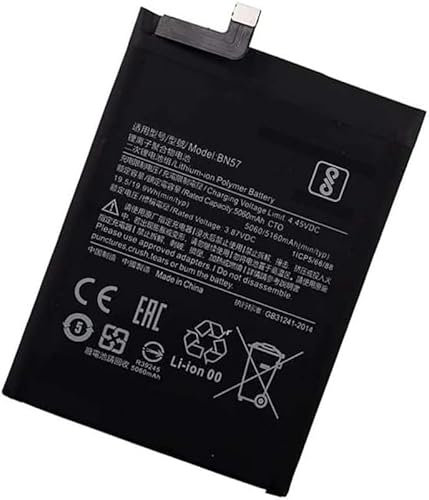 WXKJSHOP BN57 5160mAh 3.87V Phone Ersatz Akku Kompatibel mit Pocophone X3 Poco X3 Pro M2007J20CG X3 NFC M2007J20CG, Poco X3 NFC