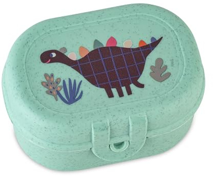 Koziol PASCAL MINI REX Snackbox | Lunchbox mit Clipverschluss | für Kinder | biozirkulärer Kunststoff, bruchfest, spülmaschinengeeignet | Schule, Kindergarten, Kita, Reise (organic sage green)