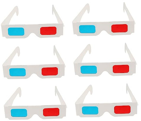 Gatuida 100stücke Anaglyph Papierbrillen Rot Blau Für Filme Und Gaming Leichte Einweg-kartonbrillen Mit Weißem Rahmen Tragbar Und Komfortabel Für Junge Mädchen Und Erwachsene