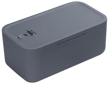 Elyyapt Small Lockable Storage Box with Combination Code, Portable Medication Lockable Container for Refrigerator, Locked Storage Box Locking Box for Secure Medicine Phone Snacks Safe, 23.9x13.1x9.6CM