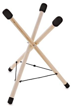 Gear4music Life Wooden Stand for Handpan & Tongue Drums, Small | Height adjustable for seated or standing use, solid wood frame for stability, anti-slip foam pads, sturdy triangle design
