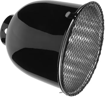 Toyvian Reptilien Heizlampenabdeckung Schwarz für Glas Terrarien und Haustierlebensräume 2 Stück aus Aluminium mit Effizienter Wärmereflexion 14cm Tief