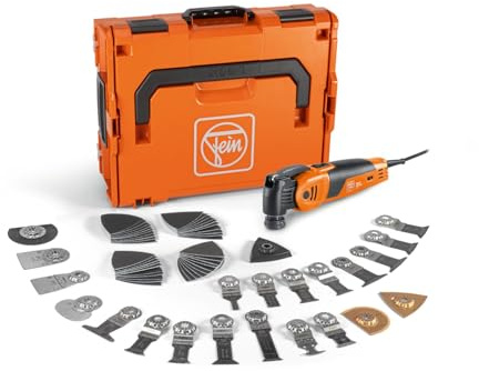 FEIN Multimaster MM 700 SELECTION, Utensile multifunzione con 62 accessori, Motore FEIN da 450 W, Sistema antivibrazioni, Attacco portautensile StarlockMax, Sistema di serraggio rapido