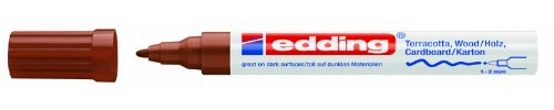Edding 4040 Tintenmarker matt - 1 Marker - Rundspitze 1-2 mm - braun - zum Beschriften und Dekorieren auf rauen, dunklen oder porösen Oberflächen - ideal für Terrakotta, Karton, Holz