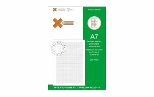 X17 A7 Notizen/Notizheft | kariert 2er Pack für das revolutionäre X17-Notizbuch mit auswechselbaren Heften