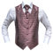 MMUGA Hochzeitwesten Set mit Plastron Wellenmuster Bordeaux 64