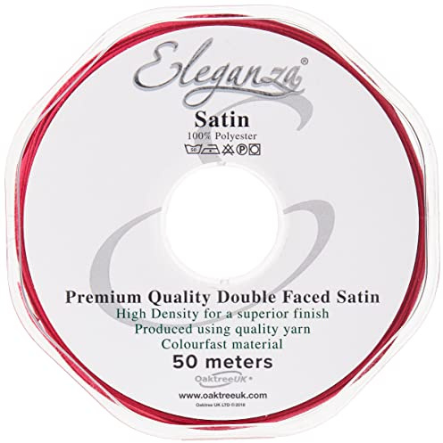 Eleganza Double Faced Satin 3mm x 50m Deep Cerise No.30, 3 mm x 5 0m