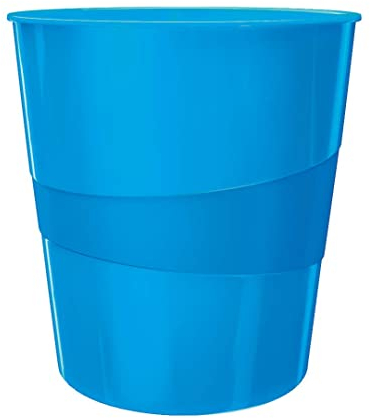 Leitz WOW 52781036 - Papelera, 15L, Plástico, Azul metalizado