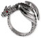 Fly Style Finger-Ring aus 316L Edelstahl Drache mit Flügel und Strass-Kristall-Augen, Ring Grösse:22.9 mm