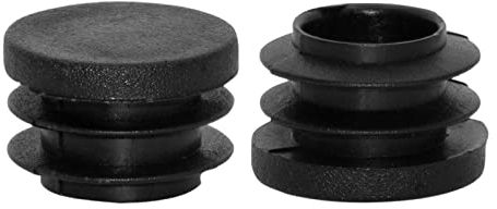 Flyshop Black 22 mm, 7/8 Outside Diameter Plastic End Caps Round Ribbed Tube Inserts Chair Table Legs Inserts 10 Pcs