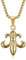 BOBIJOO JEWELRY - Discret Pendentif Doré Fleur de LYS Patriote templier Chevalier Acier Or Chaîne