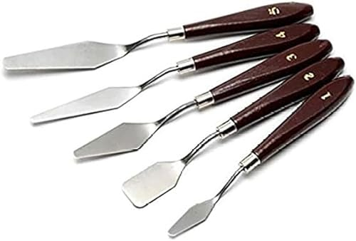 EUROXANTY® Lot de 5 couteaux de palette/spatules en acier inoxydable pour mélanger et gratter la peinture, outil pour retirer l'impression 3D (Pack 1)
